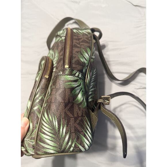 MICHAEL KORS Palm Leaf MEDIUM BACKPACK MK SIGNATURE brown/green - Picture 3 of 7